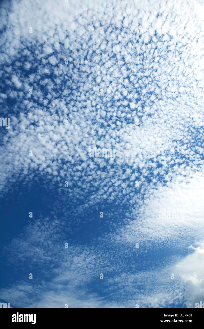 Altocumulus clouds over Stratford on Avon in Warwickshire Stock Photo