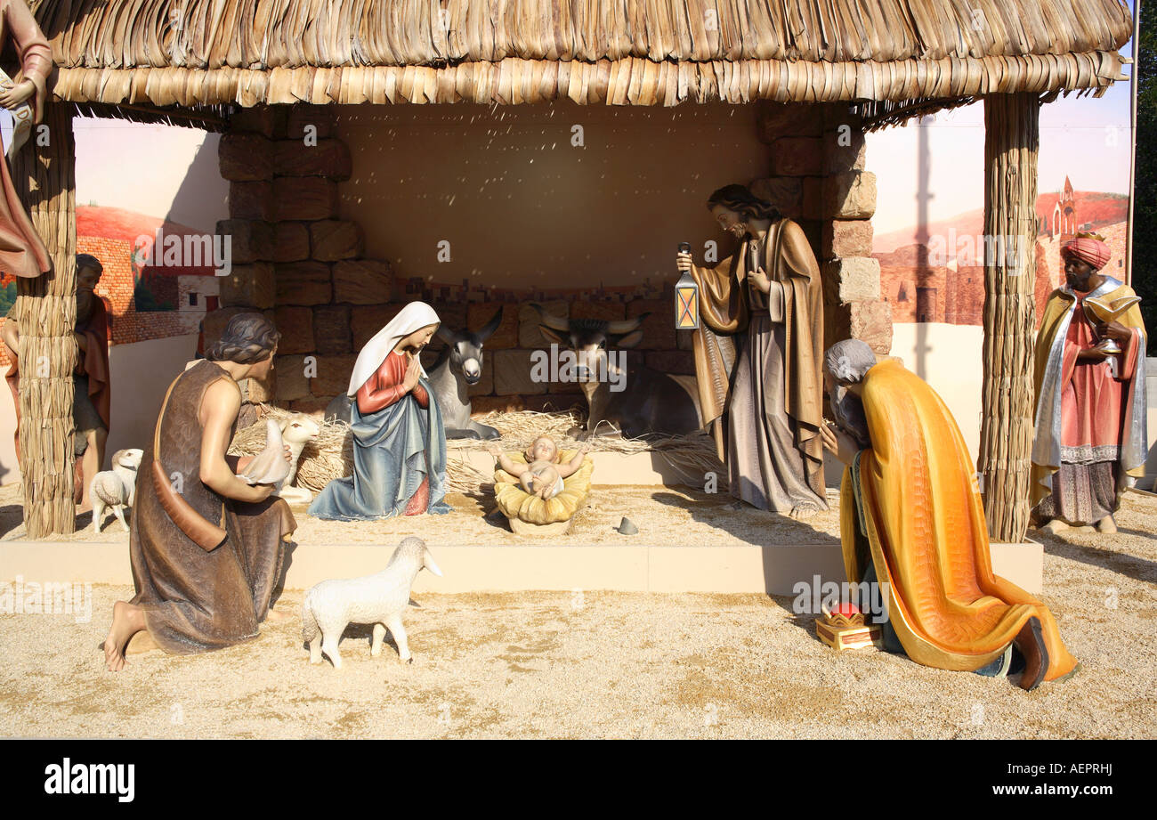 Nativity scene near St Mary s cathedral, Sydney, Australia Stock Photo