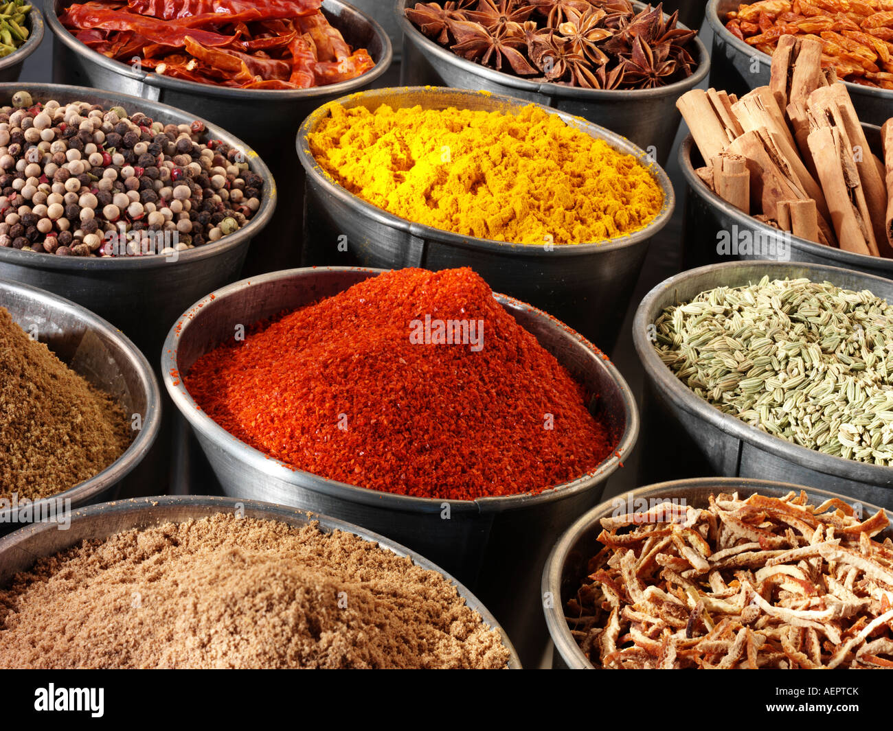 SELECTION OF ASIAN SPICES Stock Photo Alamy