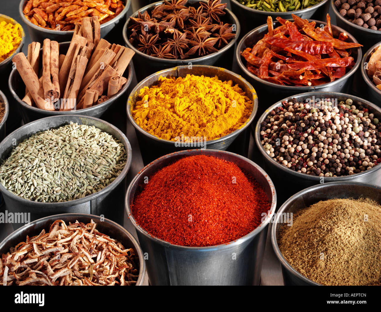 SELECTION OF ASIAN SPICES Stock Photo Alamy