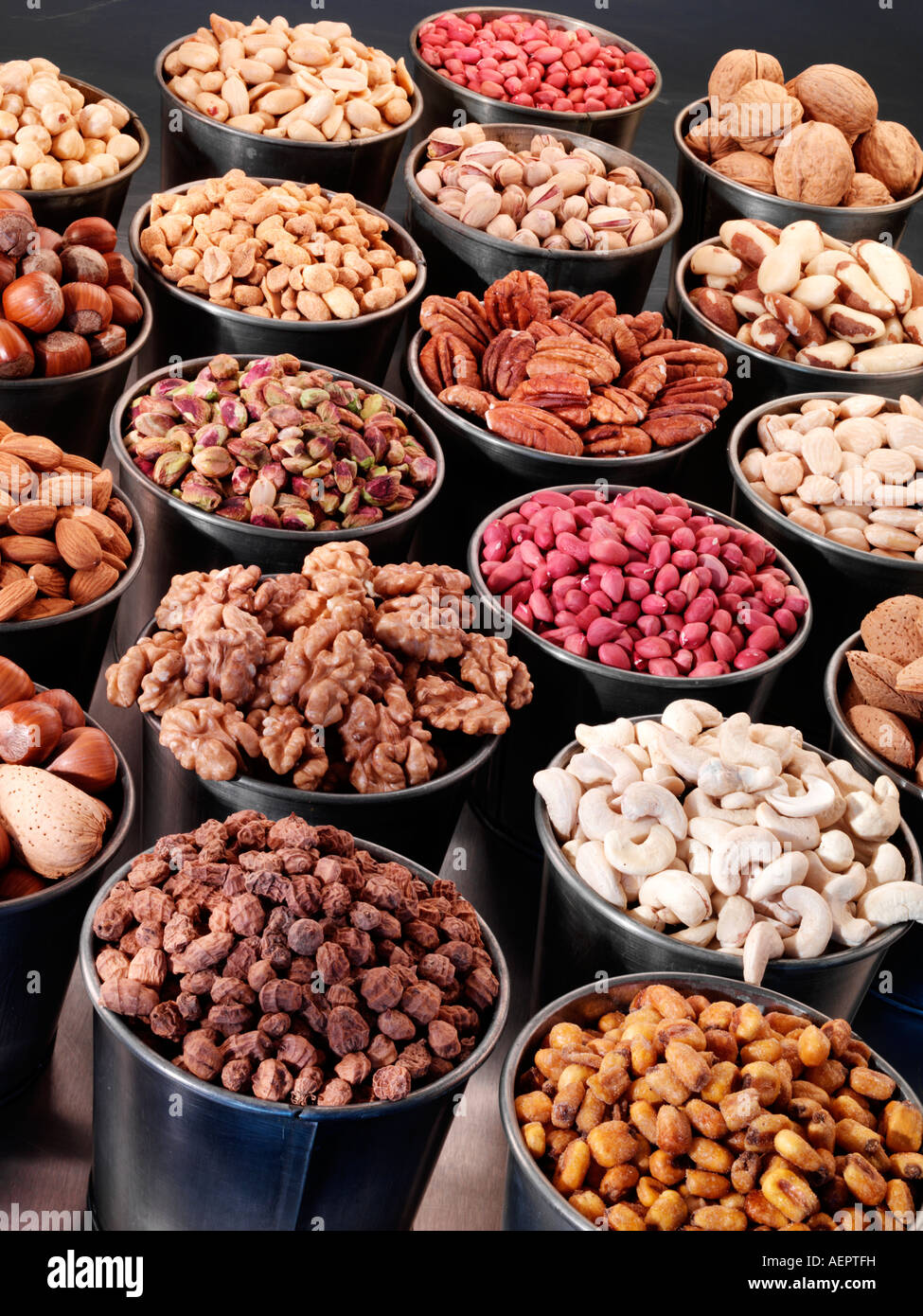 SELECTION OF NUTS Stock Photo