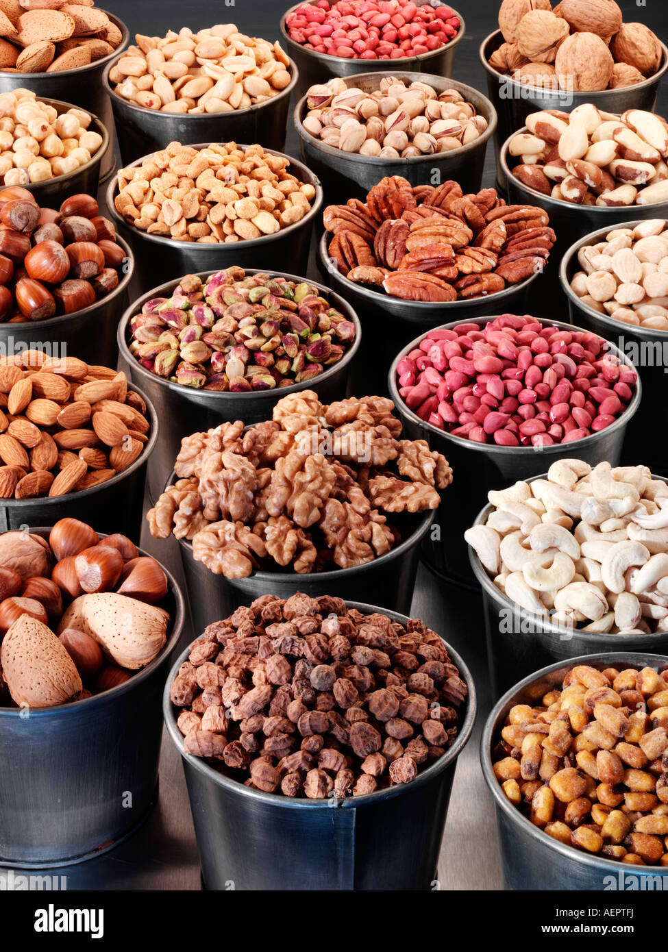 SELECTION OF NUTS Stock Photo