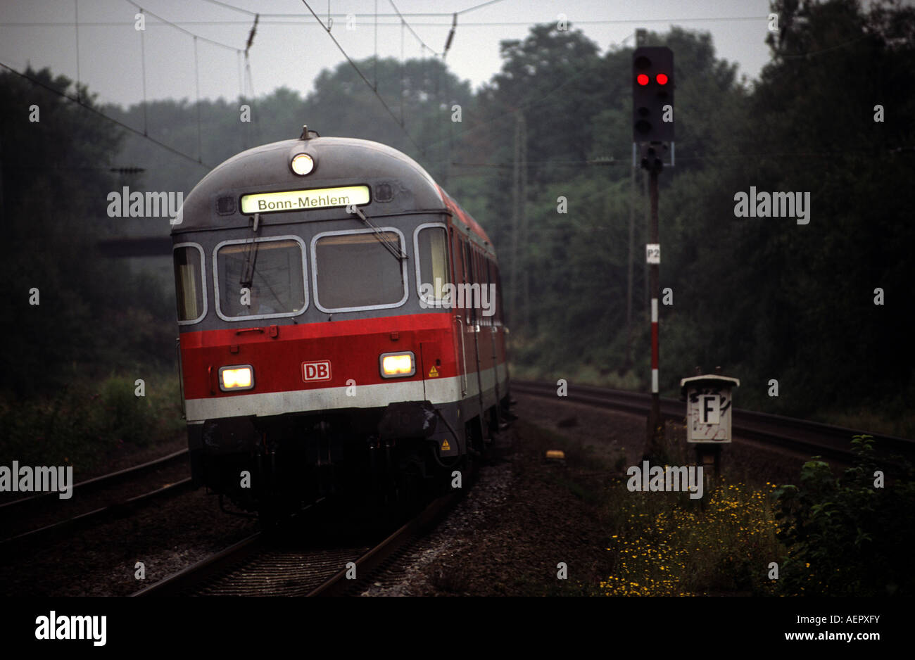 German Railways RB48 (Regional Bahn) passenger train, Leichlingen near Cologne, North Rhine-Westphalia, Germany. Stock Photo