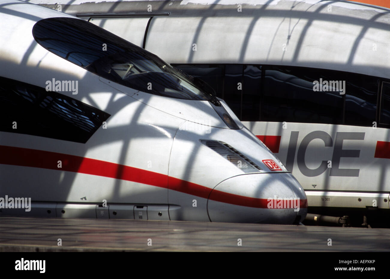 German Railways Intercity express passenger trains, Cologne Hauptbahnholf, North Rhine Westphalia, Germany. Stock Photo