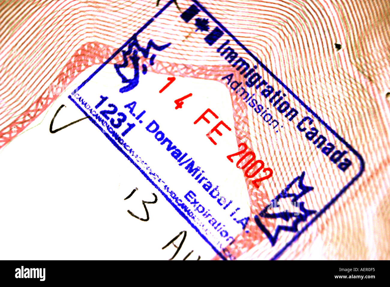 Stamps in French Passport Stock Photo Alamy