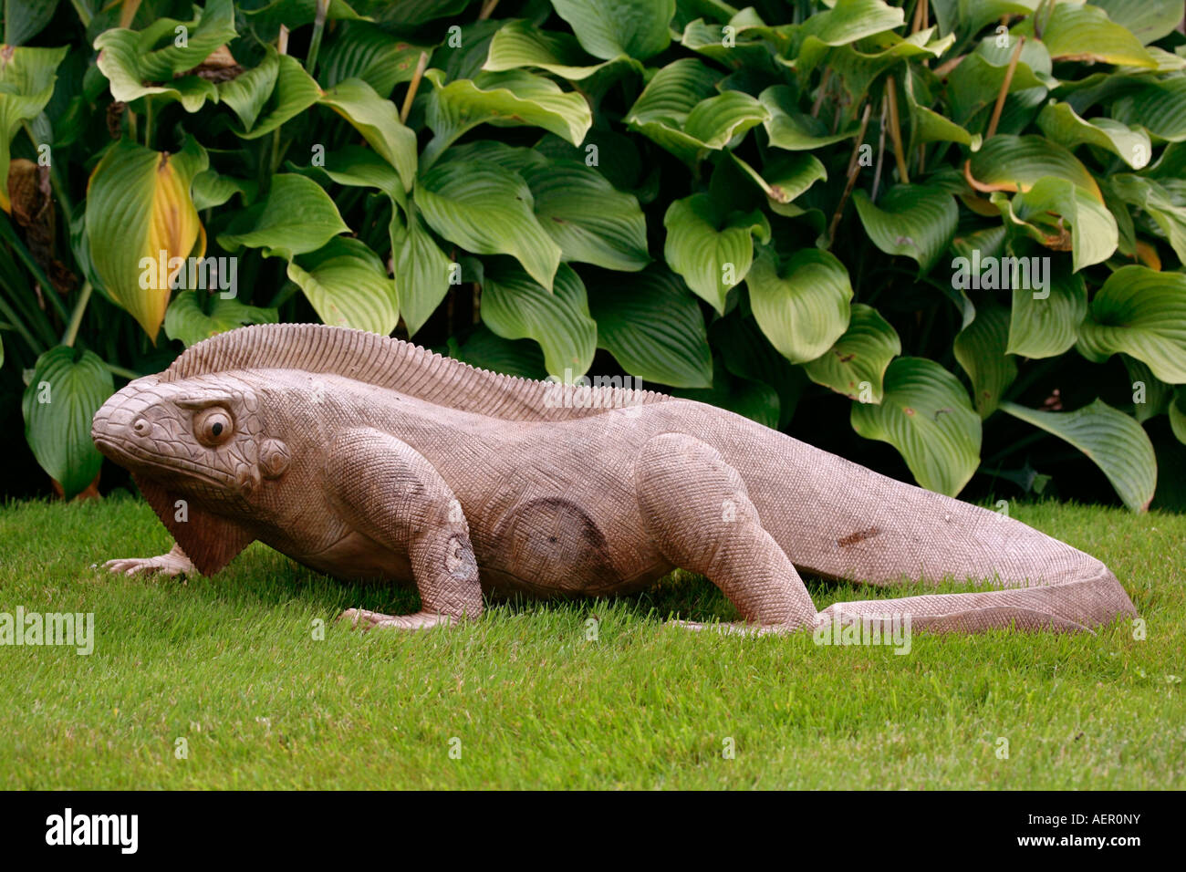 Large Garden statue in the shape of crested lizard Stock Photo 13739078 Alamy