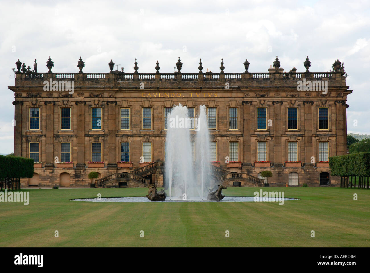 Derbyshire Stately Home Stock Photo Alamy