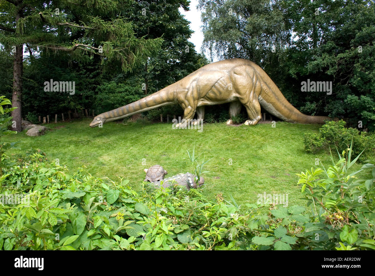 Dinosaur Statue In Hagenbeck Zoological Garden Hamburg Germany