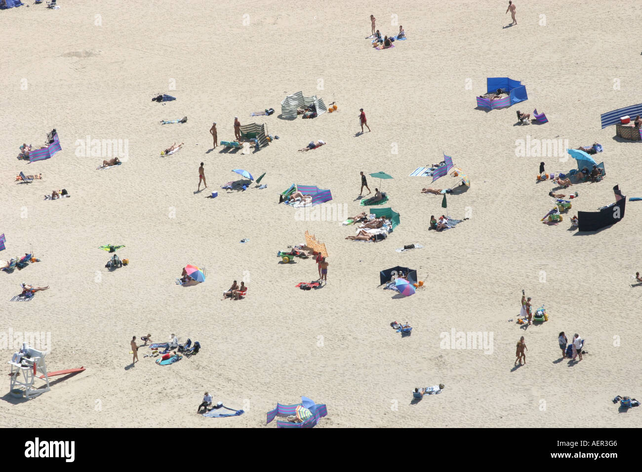 Aerial view of nude beach at Sandy Hook National Recreation Area, New Jersey, U.S.A Stock Photo picture picture