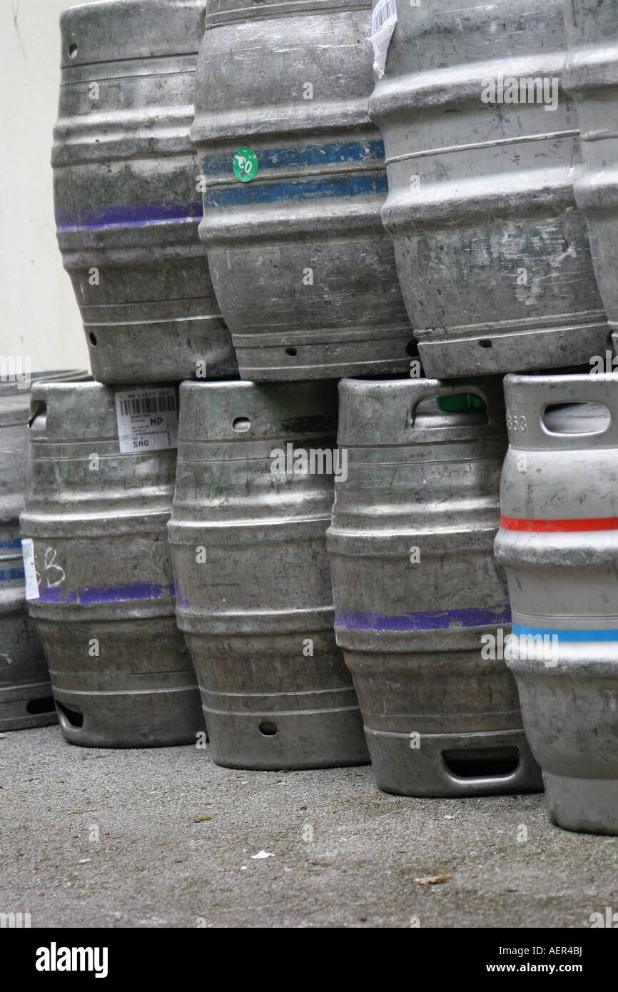 beer barrels Stock Photo