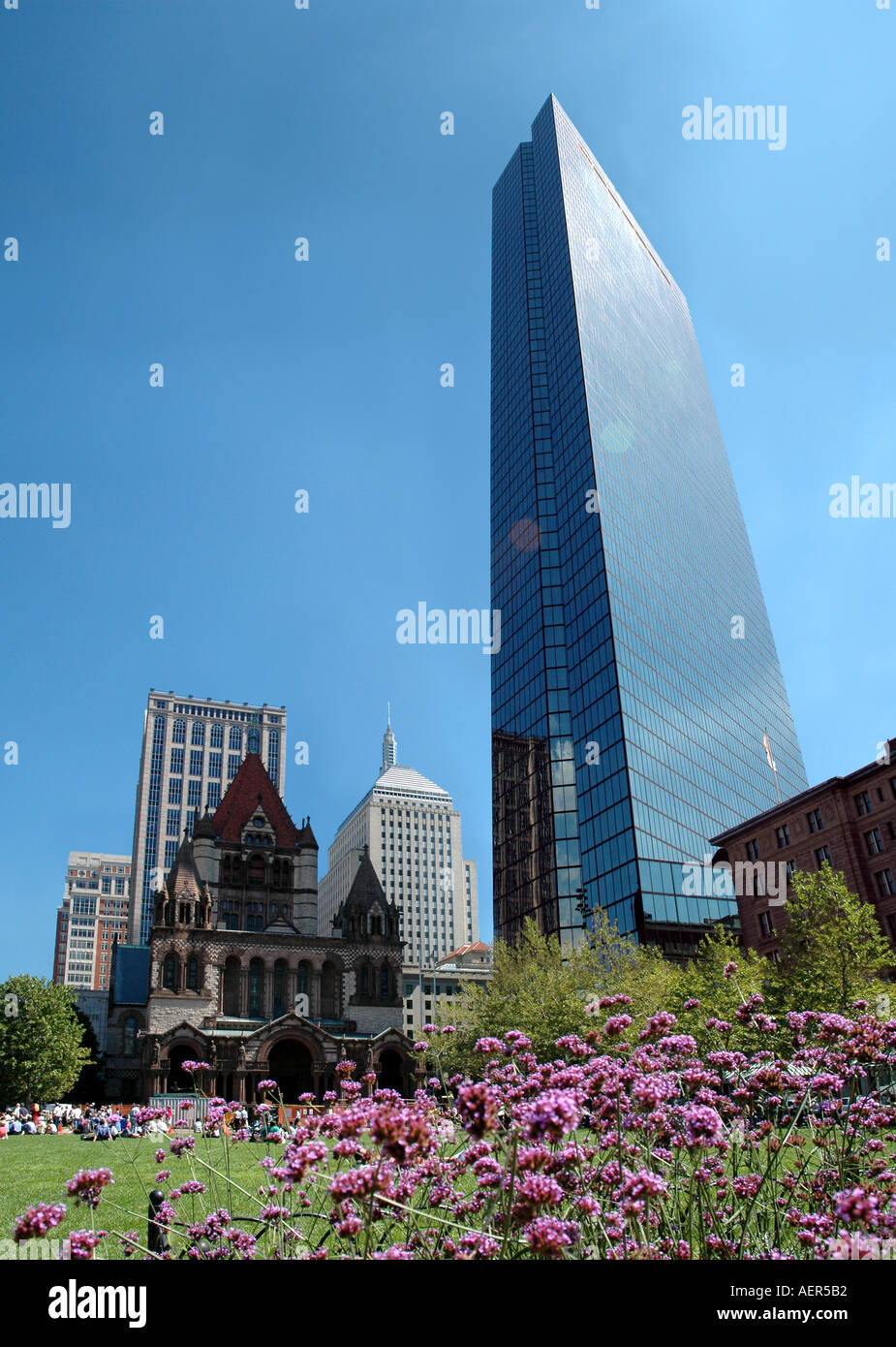 Boston Massachusetts Copley Plaza Back Bay Stock Photo Alamy