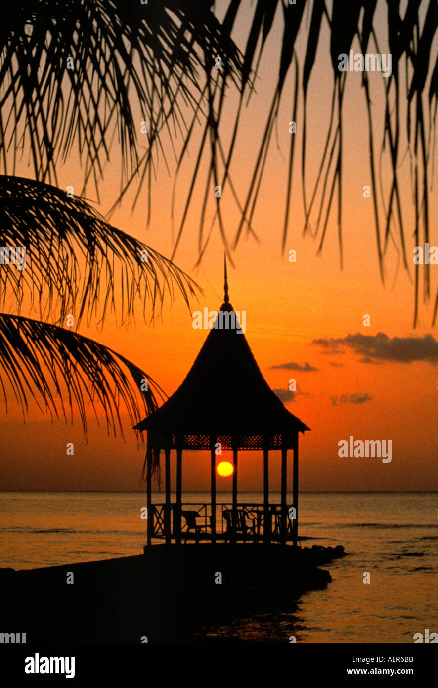 pavilion at sunset island of jamaica archipelago of the greater antilles caribbean Stock Photo