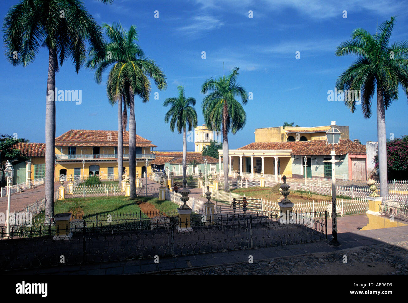 square plaza mayor town of trinidad cuba Stock Photo