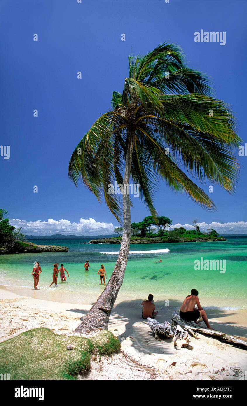 tropical beach on island of cayo levandado dominican republic archipelago of the greater antilles caribbean Stock Photo