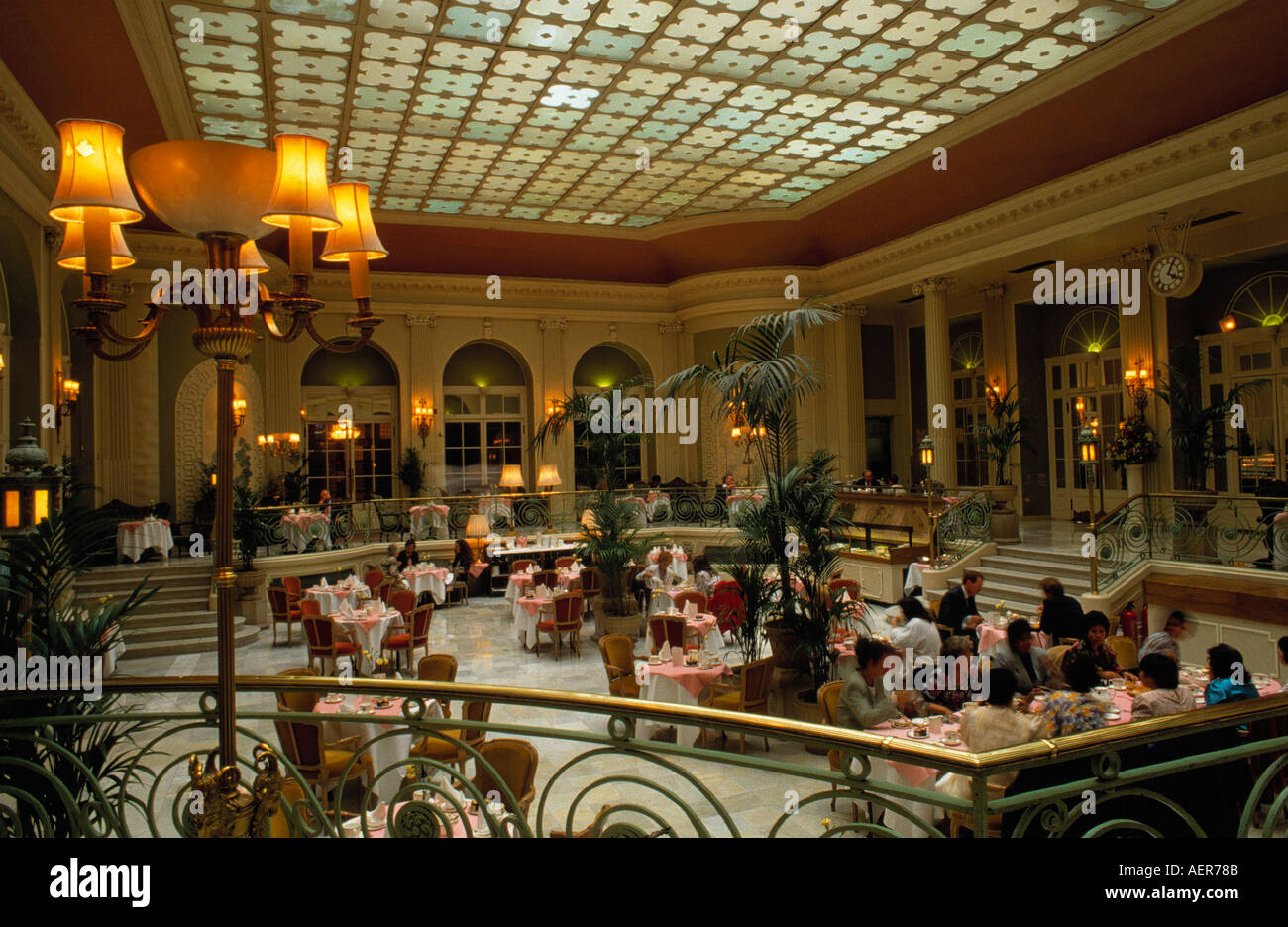 afternoon teatime restaurant palm court lounge hotel waldorf london great britain editorial use only Stock Photo