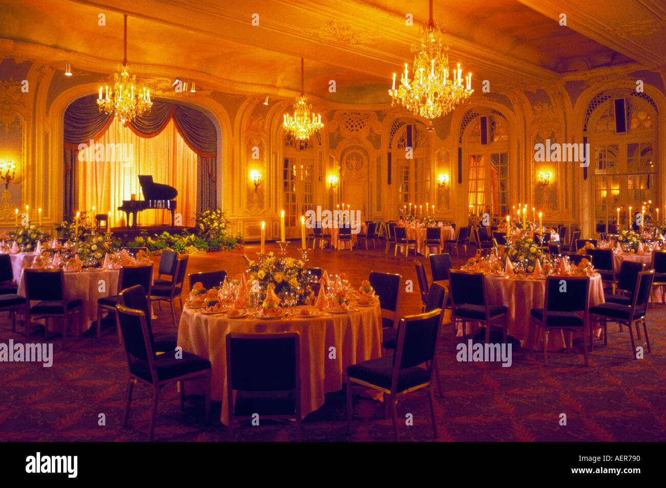dining room at hotel savoy city of london england great britain editorial use only Stock Photo