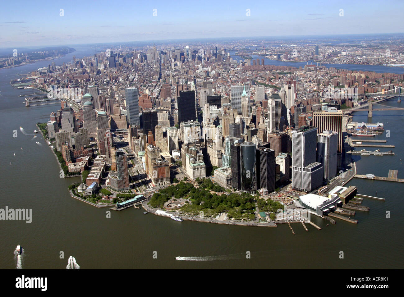 Aerial view of Manhattan, New York City, U.S.A. Stock Photo