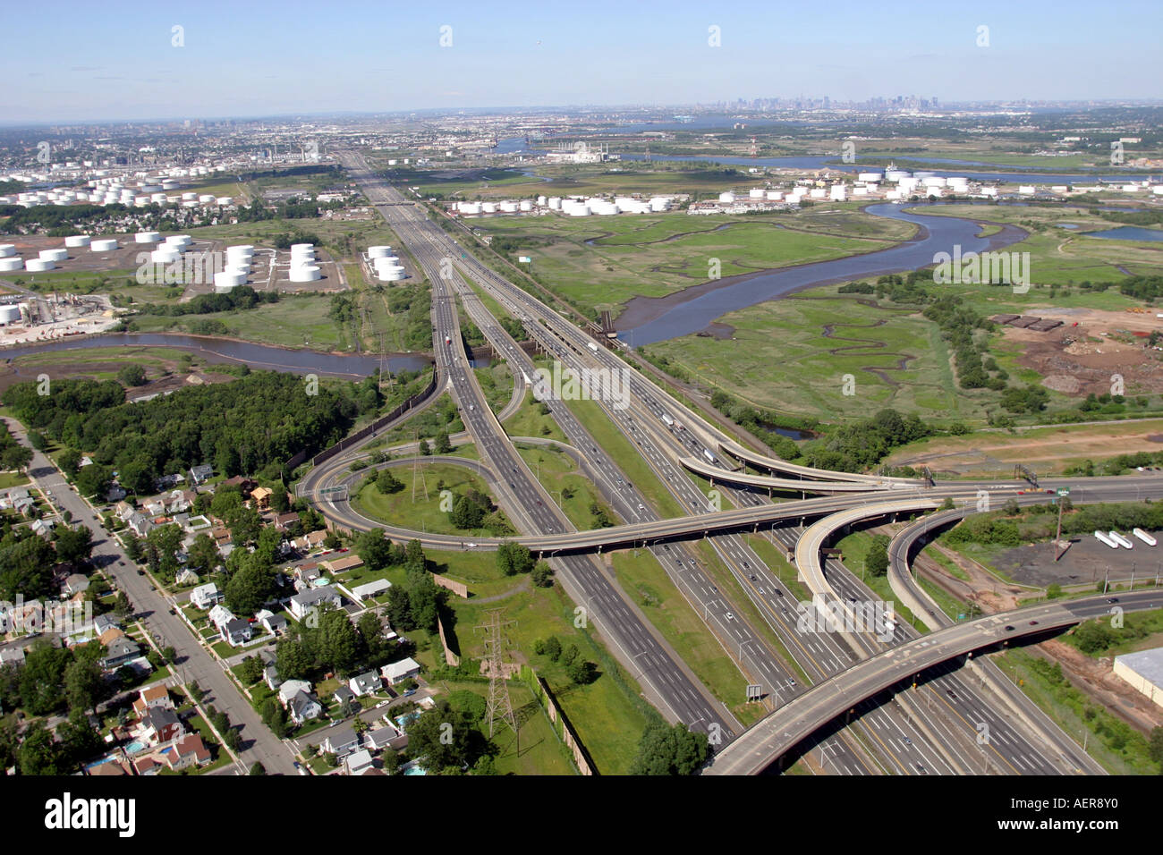 Aerial view New Jersey Turnpike Linden, New Jersey Stock Photo Alamy