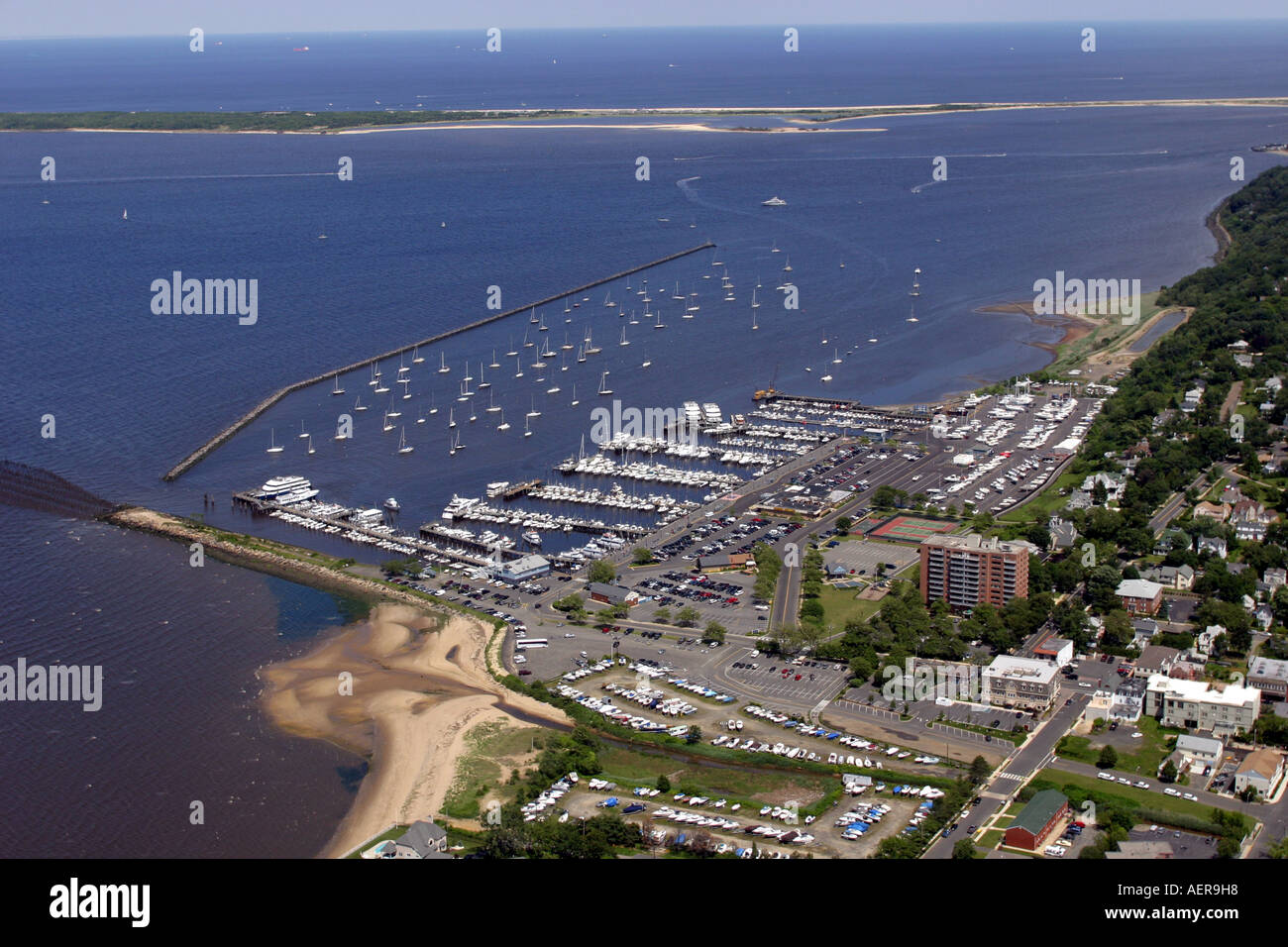 Aerial view of Atlantic Highlands, New Jersey, U.S.A Stock Photo