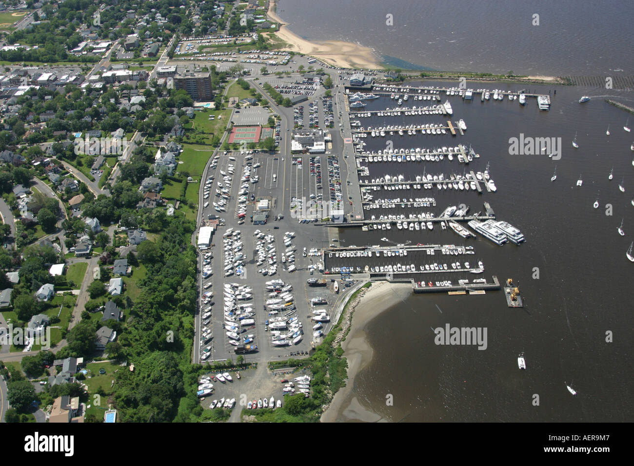 Aerial view of Atlantic Highlands Marina, New Jersey, U.S.A Stock Photo