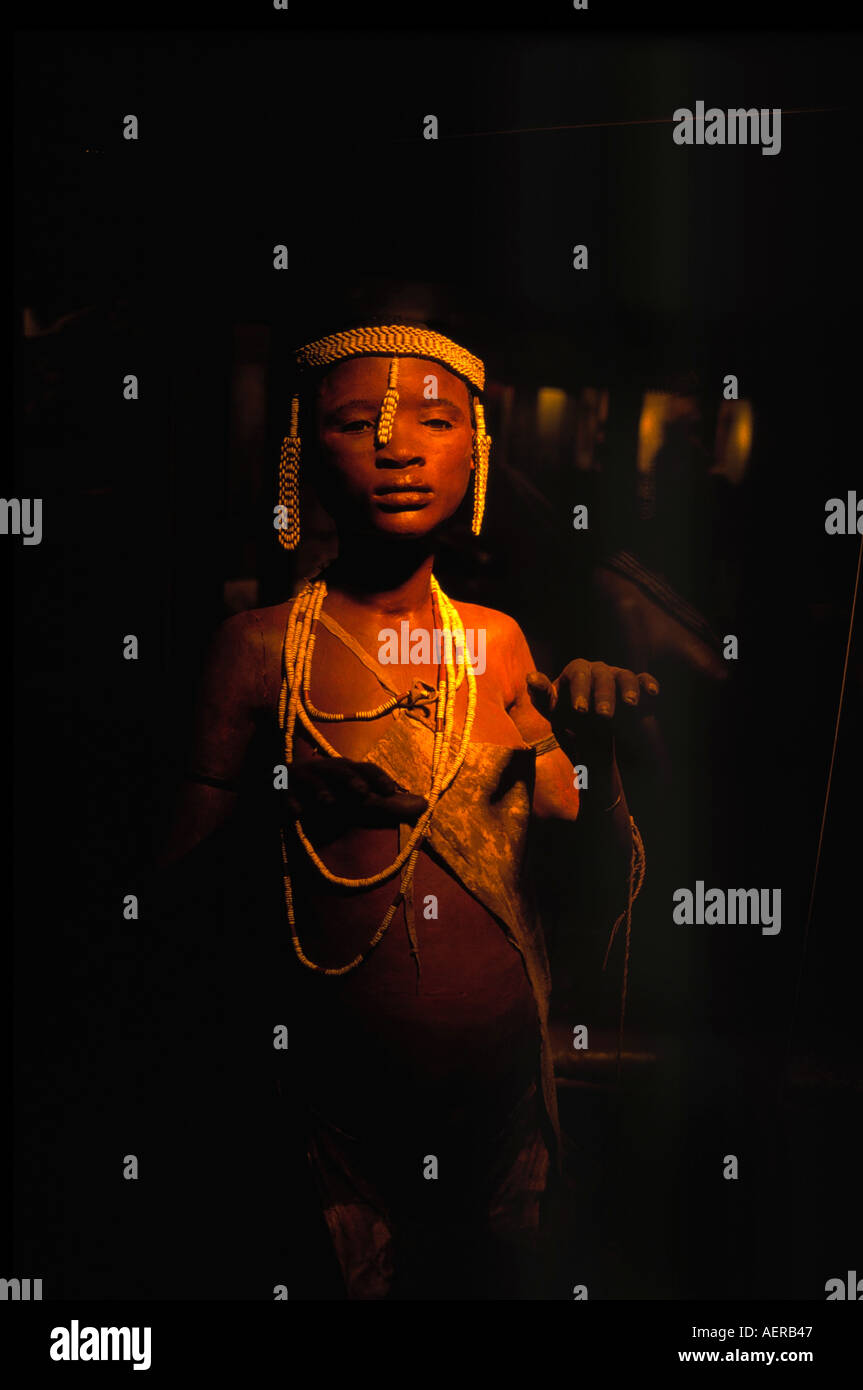 genuine reallife puppet in shopwindow wearing golden jewellery city of johannesburg south africa Stock Photo