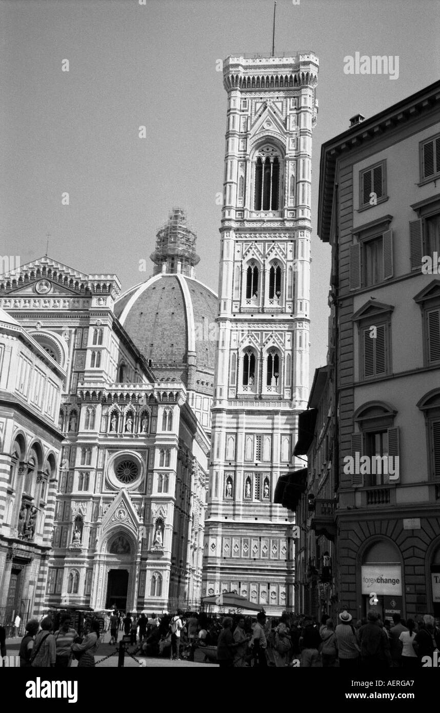 Giotto Campanile Bell Tower & Duomo Brunelleschi Dome Basilica Basil Santa Maria del Fiore Florence Firenze Central Italy Europe Stock Photo