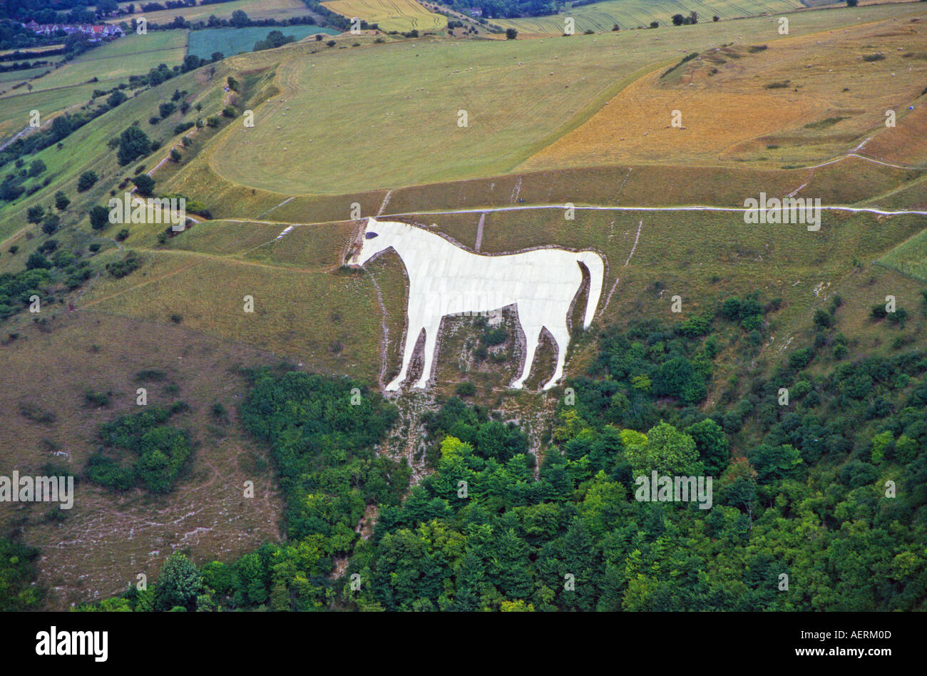 Aerial View of Westbury White Horse Wiltshire England Stock Photo Alamy
