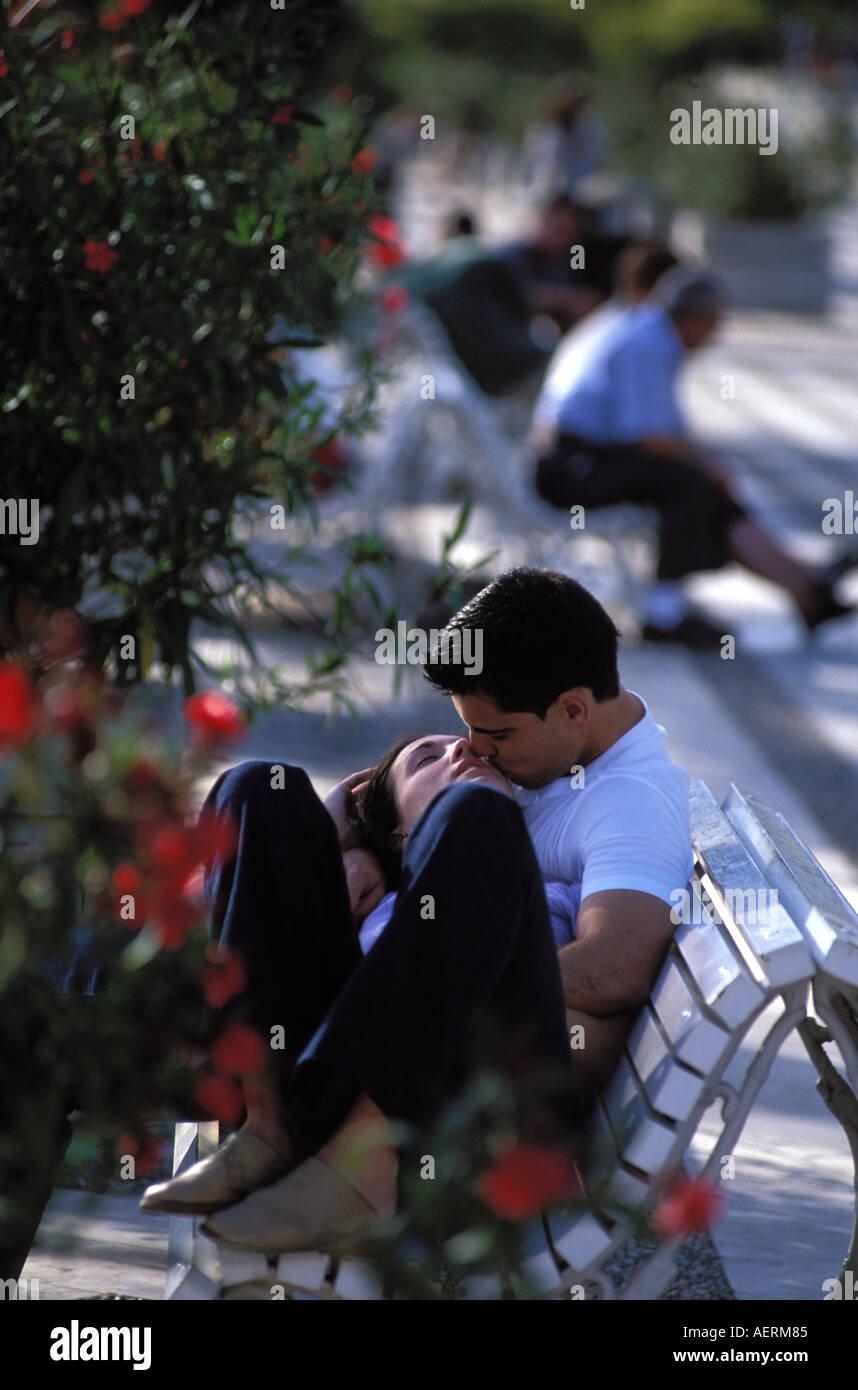 Seville the riverbank is a popular place for flirting Stock Photo