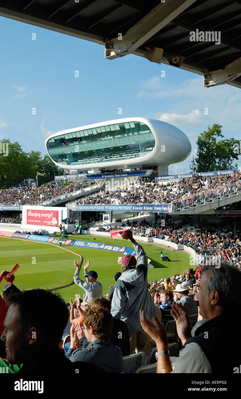 Spectators at a England vs West Indies cricket match at Lords cricket ground in London, England Stock Photo