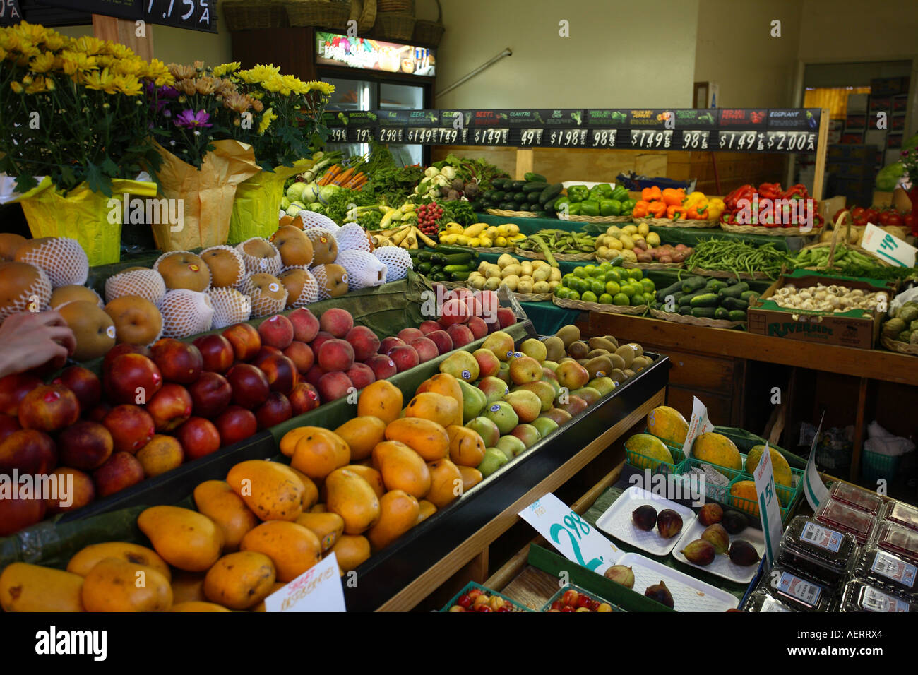 Fruit for sale at the Farmers market downtown Los Angeles, United States of America Stock Photo