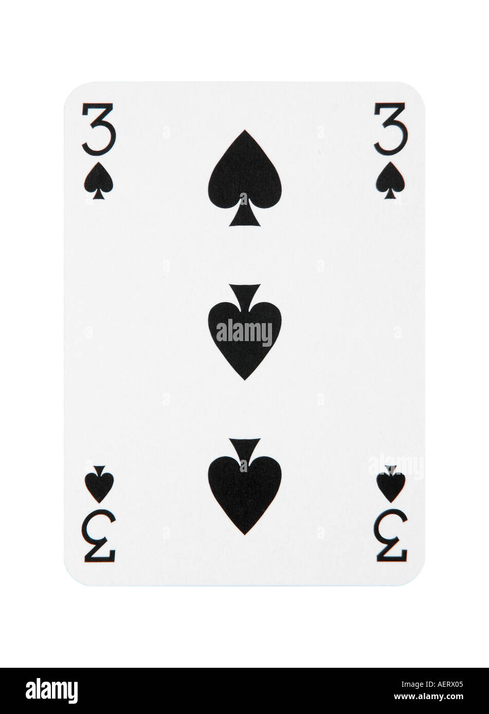 3 of spades card Stock Photo - Alamy