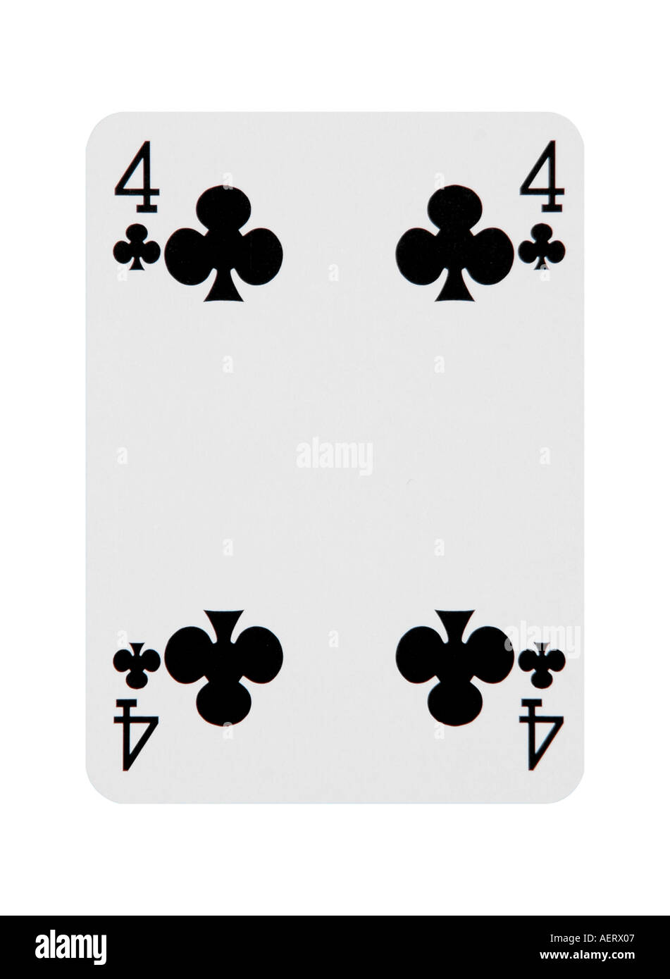 4 of clubs card Stock Photo Alamy