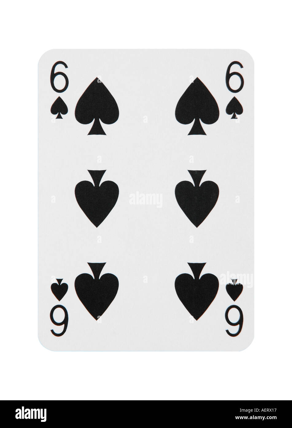 6 of spades card Stock Photo