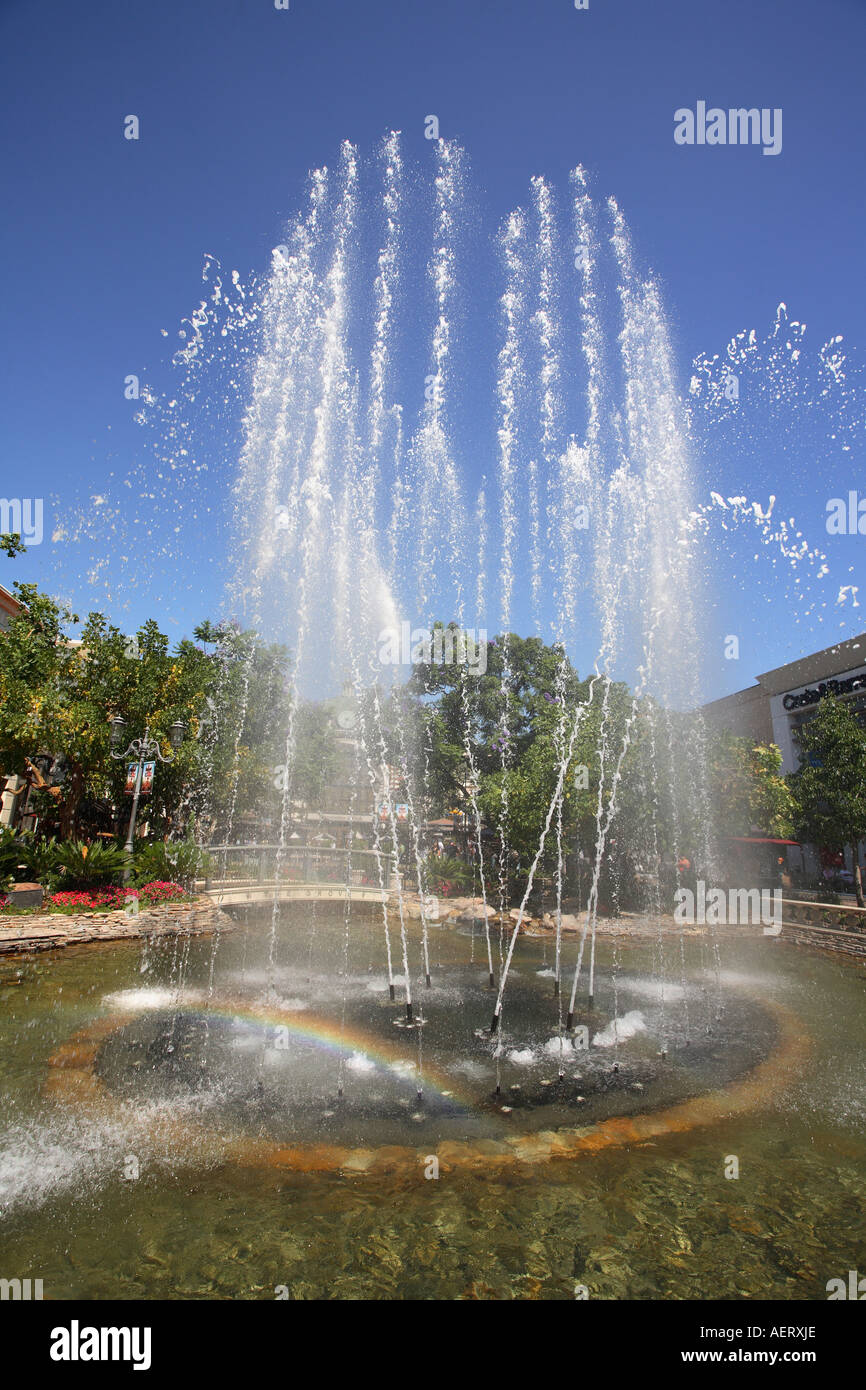 Fountain at Grove shopping area near the Farmers market downtown Los Angeles, United States of America Stock Photo