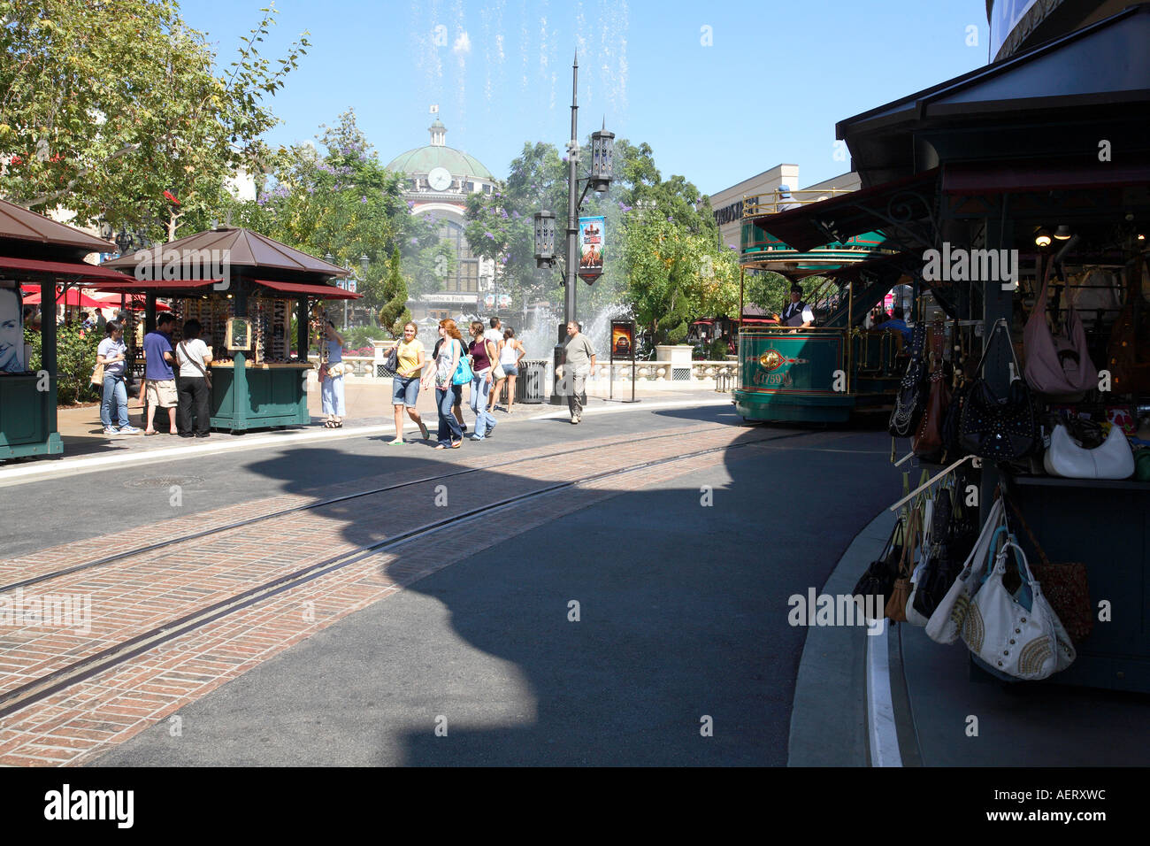 The Grove shopping area near the Farmers market downtown Los Angeles, United States of America Stock Photo