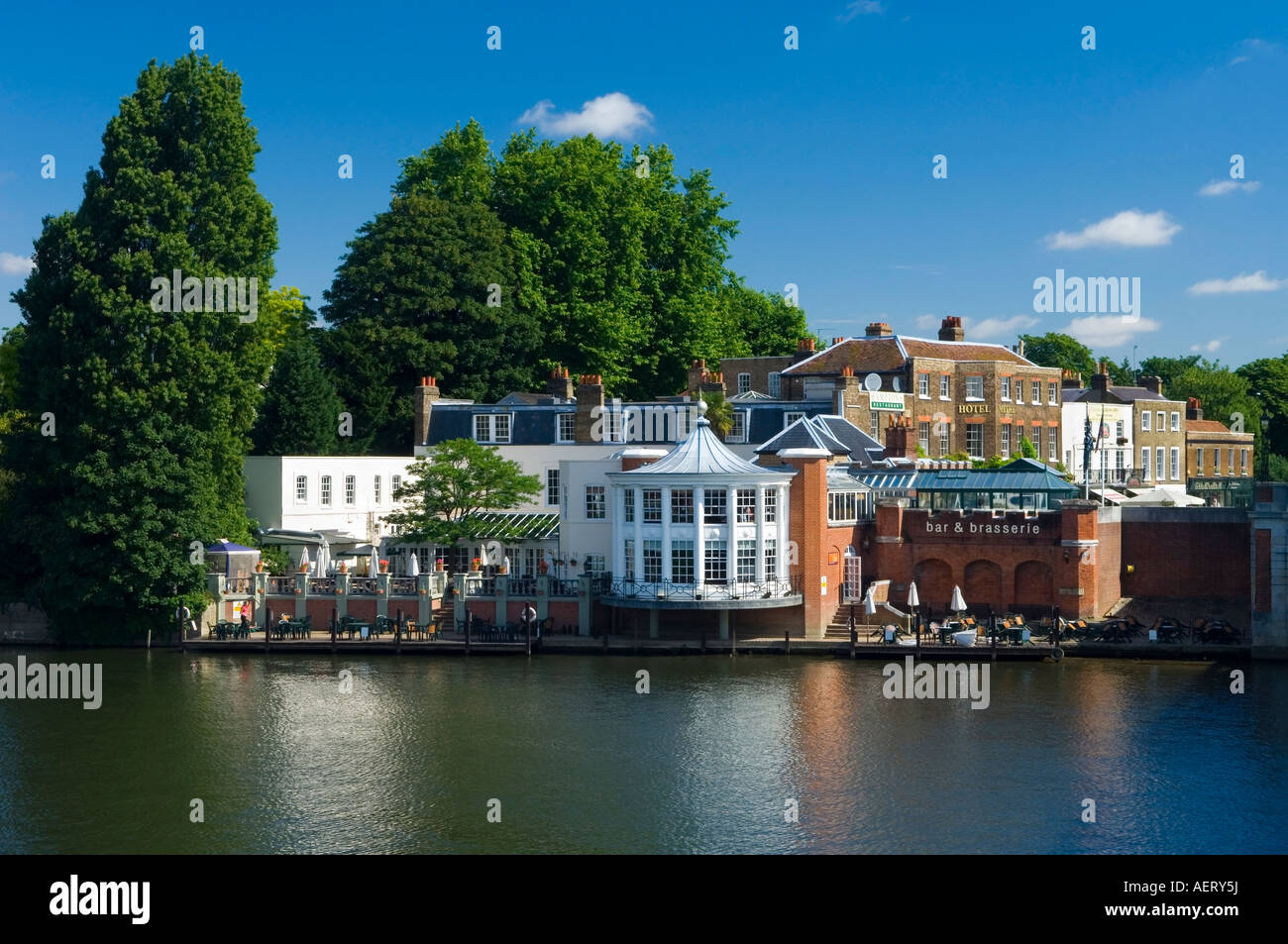 Carlton Mitre Hotel beside River Thames East Molesey Surrey England UK Stock Photo