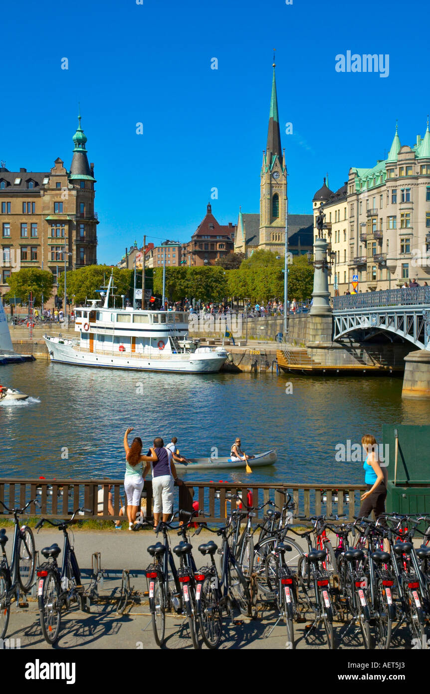 A scene in front of Djurgården island in Stockholm Sweden Europe Stock Photo