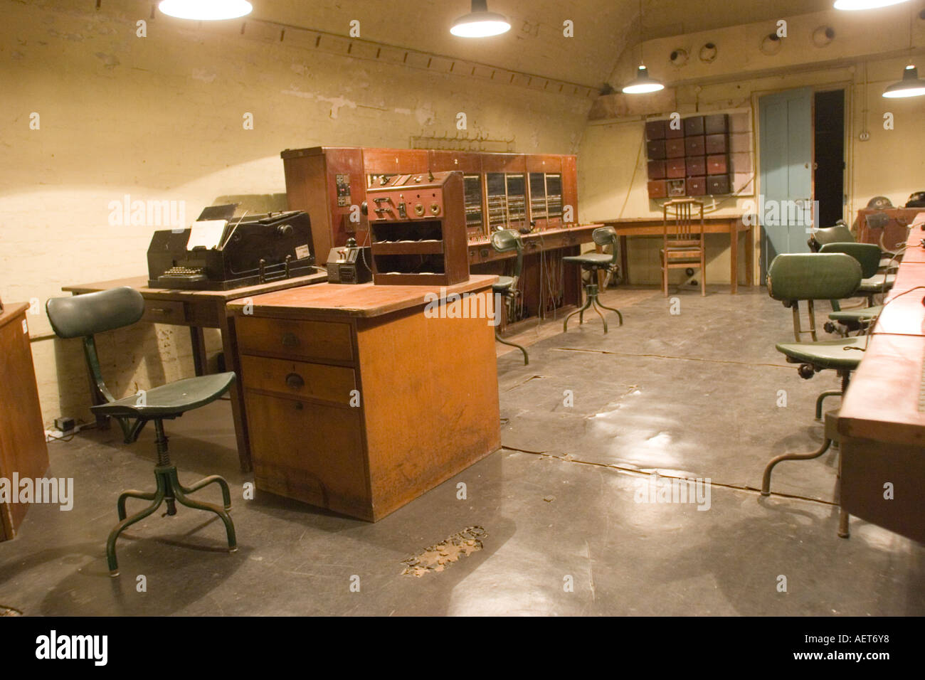 Secret wartime WW2 headquarters in tunnels under Dover Castle Kent GB