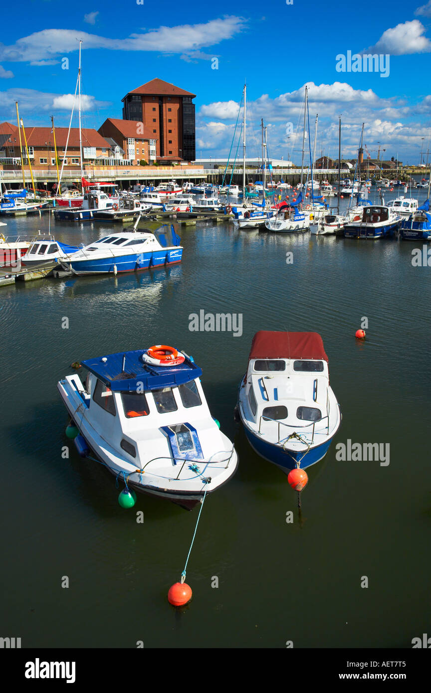 The Marina alongside the River Wear Estuary Sunderland Tyne and Wear England Stock Photo