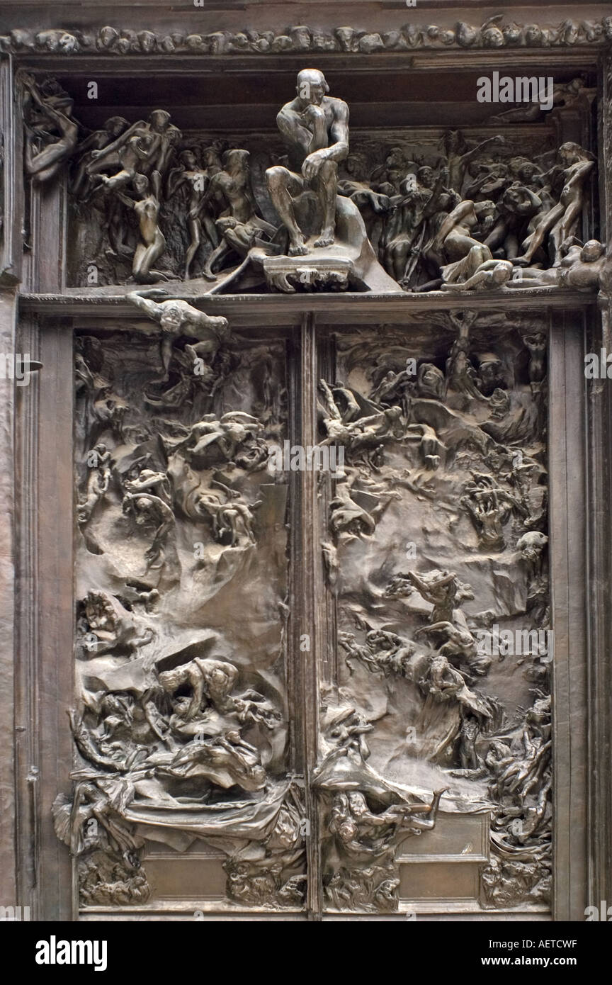 Paris, France. Musee Rodin in Rue de Varenne. The Gates Of Hell in the museum park Stock Photo