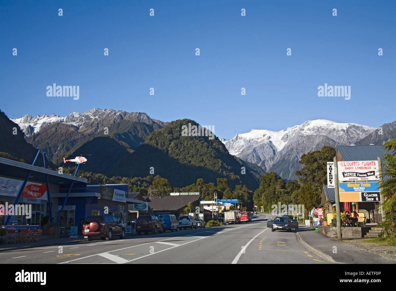 FRANZ JOSEF WEST COAST SOUTH ISLAND NEW ZEALAND May Looking up the main