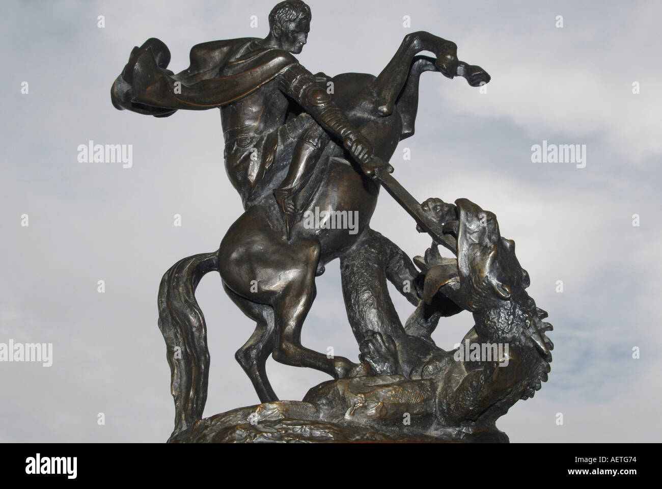 Sculpture of Saint patron saint of England Moscow and