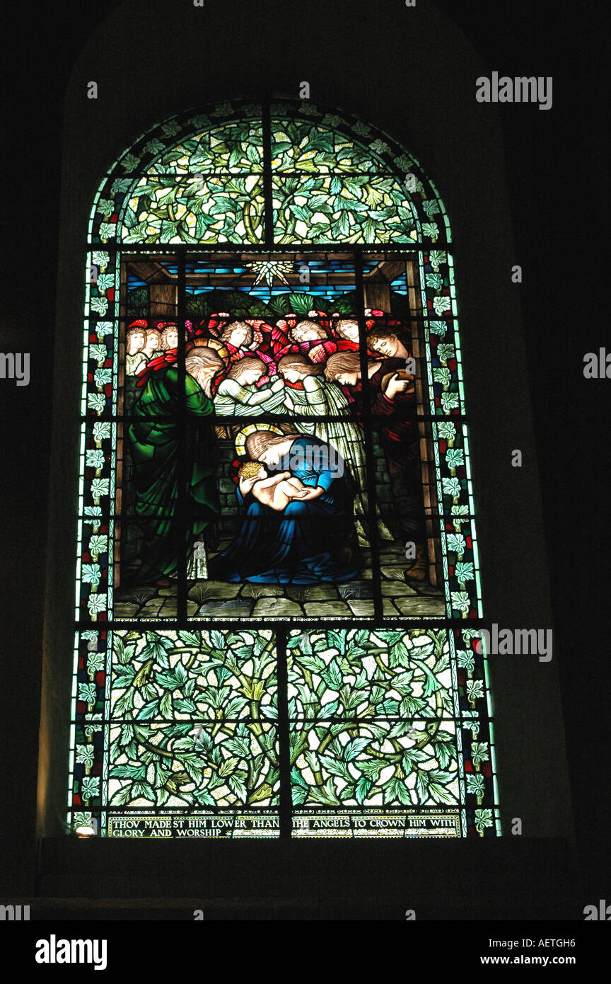 Winchester CathedralStained Glass window Stock Photo Alamy