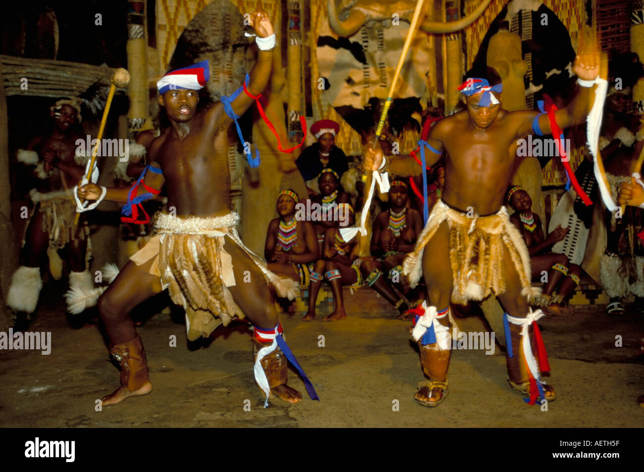 Zulu cultural show near Eshowe Saakaland Shakaland South Africa Stock Photo