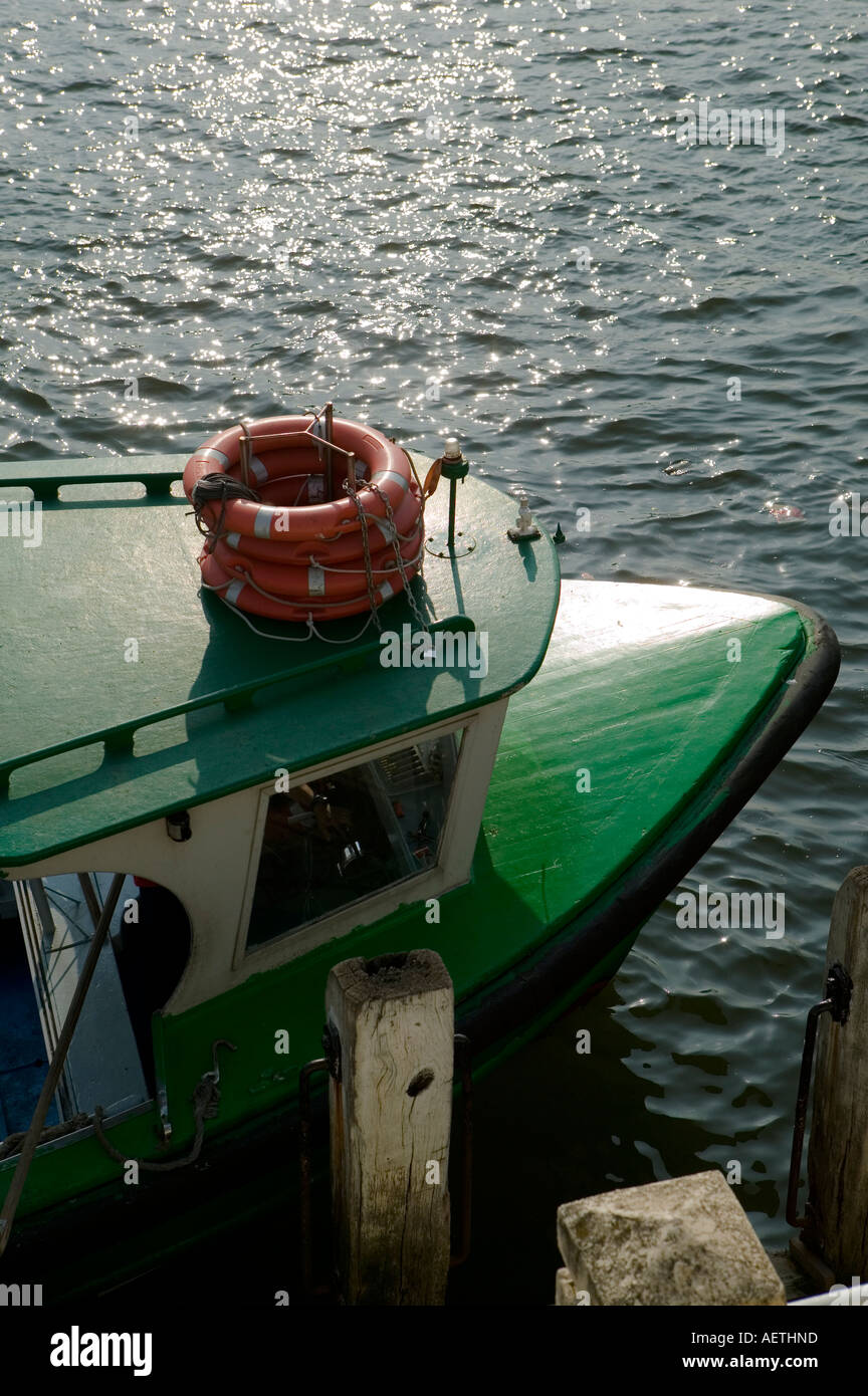 Ferry at mooring, town of Portugalete near Bilbao Pais Vasco Basque Country Spain Europe Stock Photo