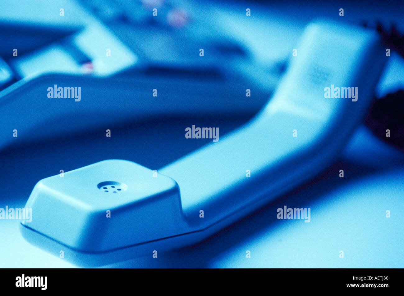 Handset of telephone off the hook Stock Photo Alamy