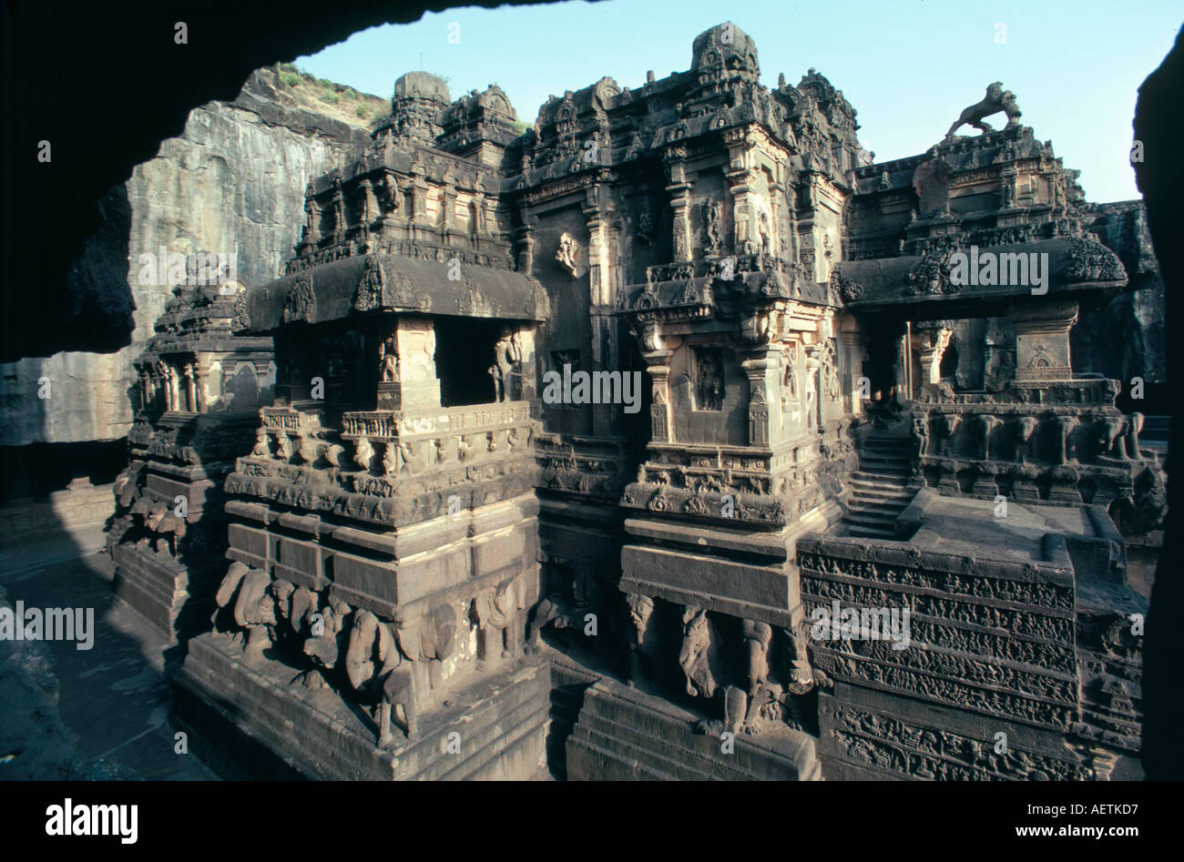 Rock Cut Kailasa Temple Ellora Unesco World Heritage Site Near Aurangabad Maharashtra India Asia Stock Photo Alamy