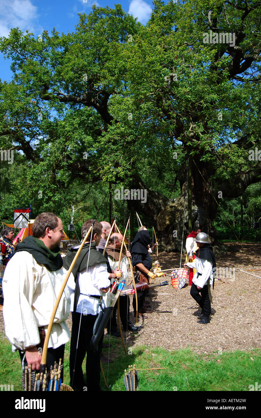 Male archers in period costume, Robin Hood Festival, Sherwood Forest,  Nottinghamshire, England, United Kingdom Stock Photo - Alamy