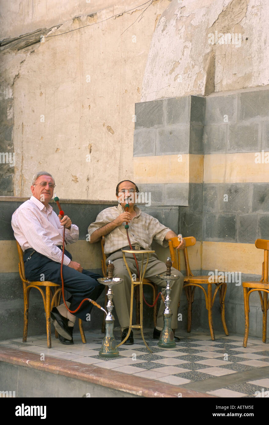 Smoking water pipes Damascus Syria Middle East Stock Photo Alamy