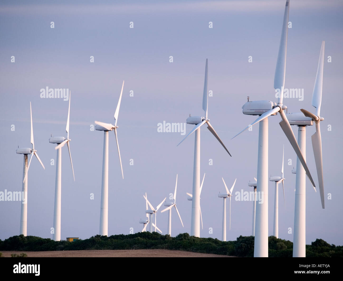 Electricity generating wind turbines Stock Photo Alamy